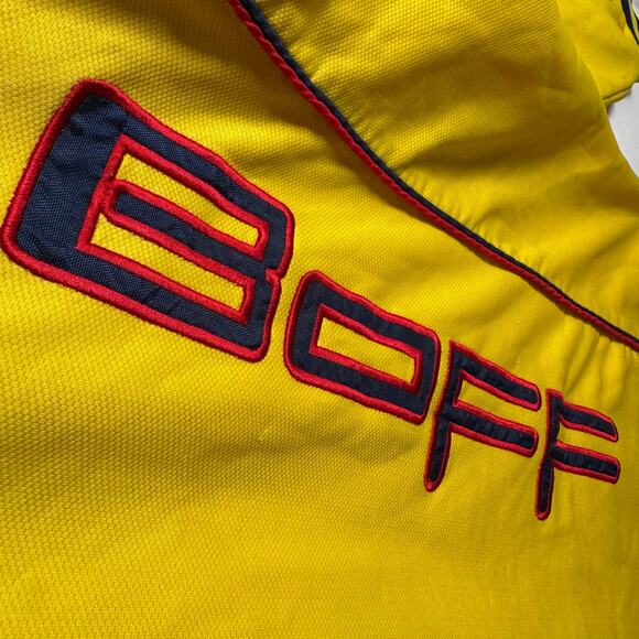 Vintage 90s Y2K Boff USA Quarter Zip Sweater Yellow Men's XXL Motorcycle Hi-Vis - Picture 6 of 15